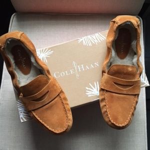 Cole Haan -Suede/Shearling Driving Moc